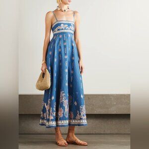 ALÉMAIS Acacia printed linen midi dress